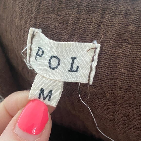 POL Brown Bomber Jacket with Cream Details - Picture 2 of 9